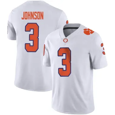 White Noble Johnson Youth Clemson Tigers Football Jersey - Game